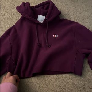 Champion Cropped hoodie purple